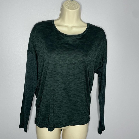 Lululemon Get Set Long Sleeve - Heathered Dark Emerald Black - Picture 2 of 8